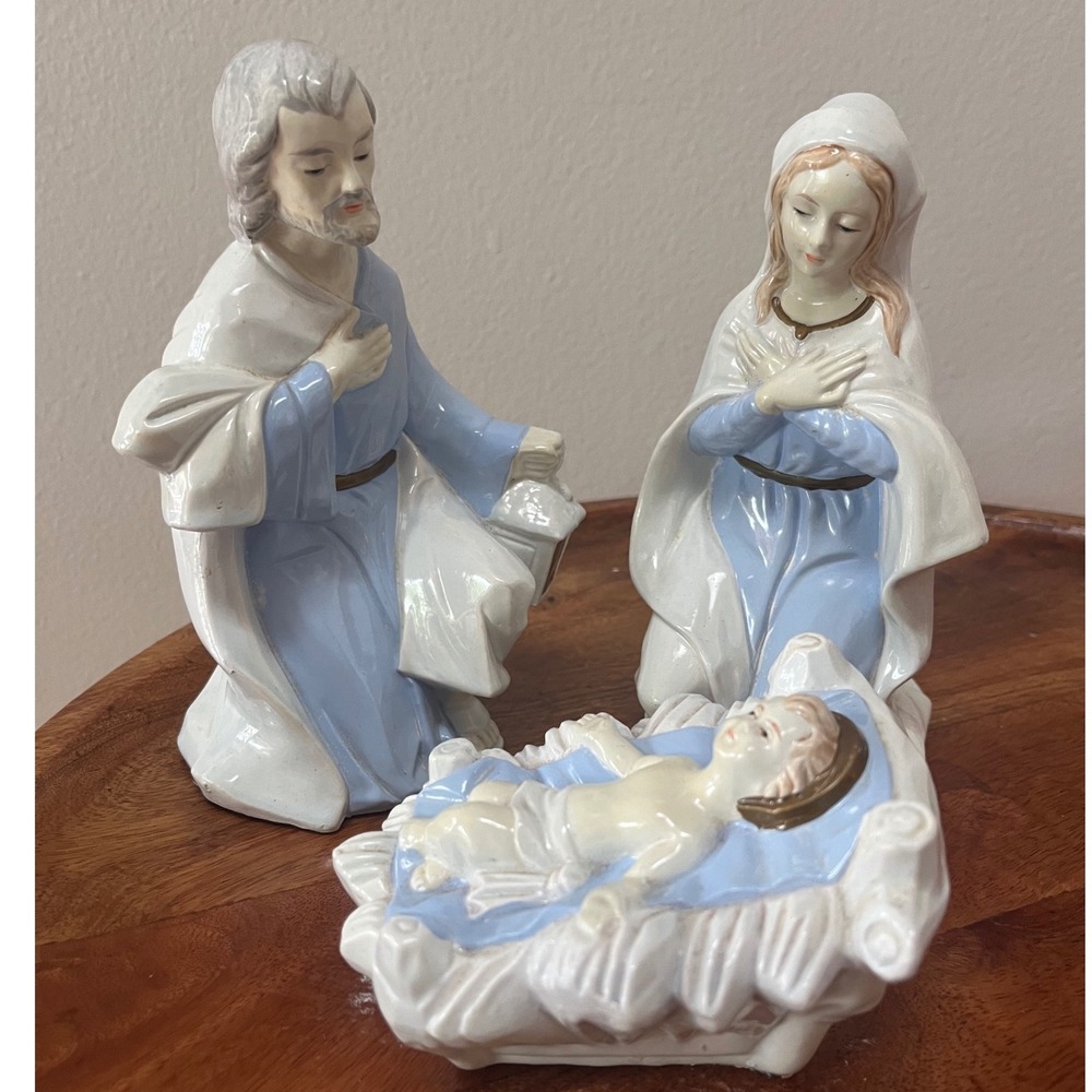Vintage Paper‎ Mache Jesus, Mary and Joseph Christmas Nativity Japan